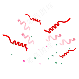 彩色漂浮撒花,免抠元素
