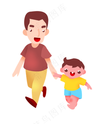 父亲节牵手父子