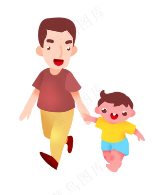 父亲节牵手父子