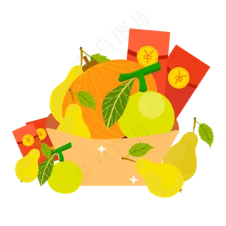 创意水果篮装饰图案