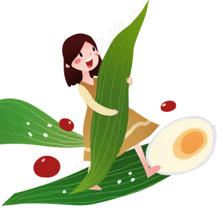 端午节绿粽包粽子