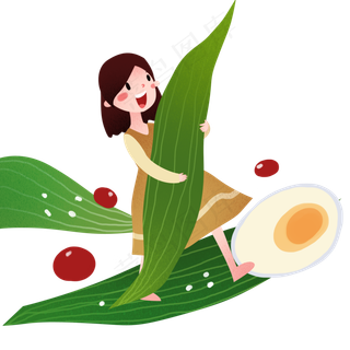 端午节绿粽包粽子