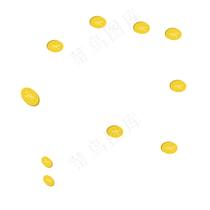 漂浮的金币,免抠元素