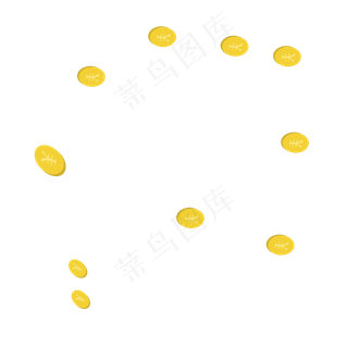 漂浮的金币,免抠元素