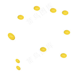漂浮的金币,免抠元素