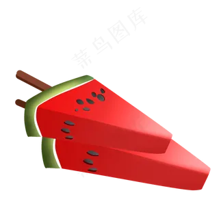 两块西瓜水果插图