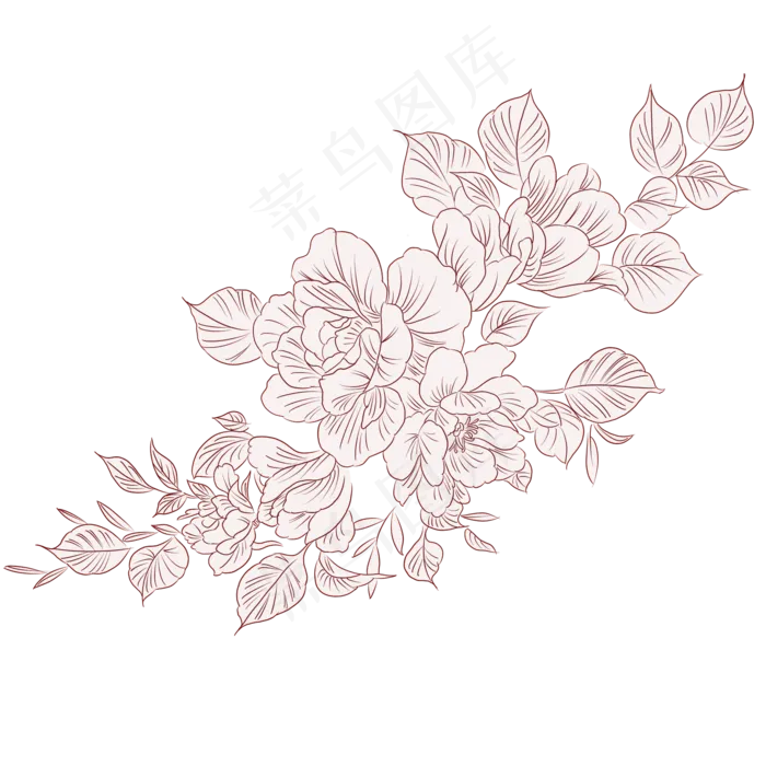 植物花草线稿(2000X2000(DPI:300))psd模版下载