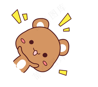 小清新动物手绘可爱小熊png,免抠元素