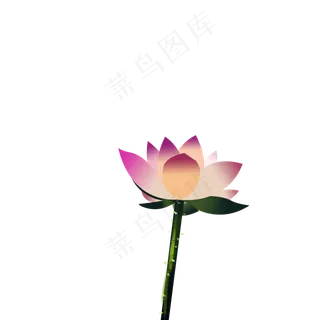 卡通粉色的荷花免扣图