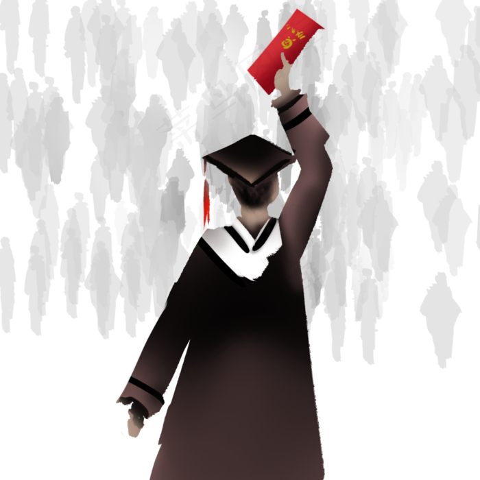 大学生毕业背影离校