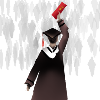 大学生毕业背影离校