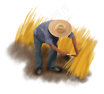 秋季秋收手绘人物,免抠元素