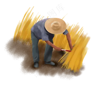 秋季秋收手绘人物,免抠元素