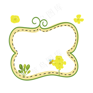 清新手绘蝴蝶造型花朵边框