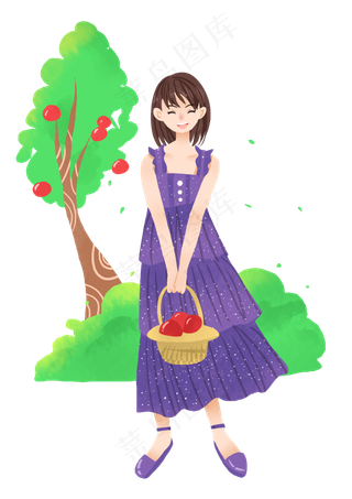 提篮女孩苹果树