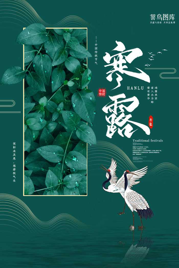 绿色创意寒露节气海报