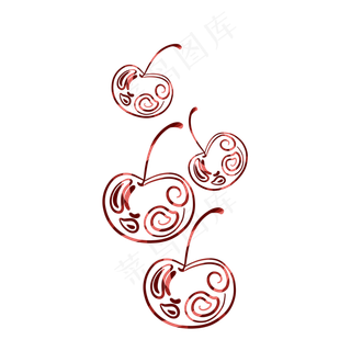 水果樱桃车厘子系列线条