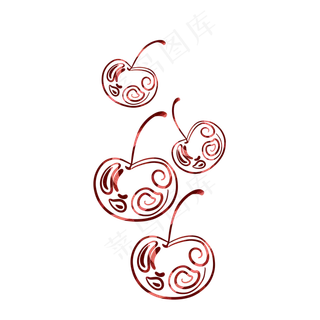 水果樱桃车厘子系列线条