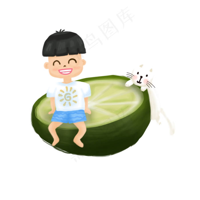 可爱小男孩(2000X2000(DPI:300))psd模版下载