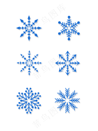雪花矢量图标春节圣诞节冬季卡通,免抠元素