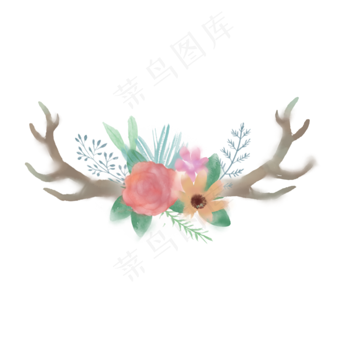 鹿角水彩花