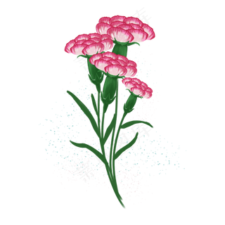 卡通手绘温馨母爱花朵之一束粉红,免抠元素