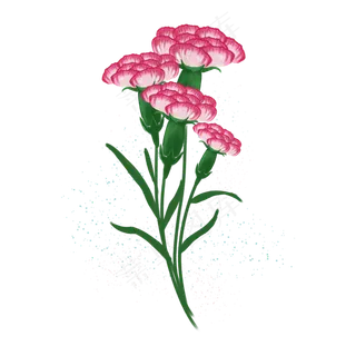 卡通手绘温馨母爱花朵之一束粉红,免抠元素