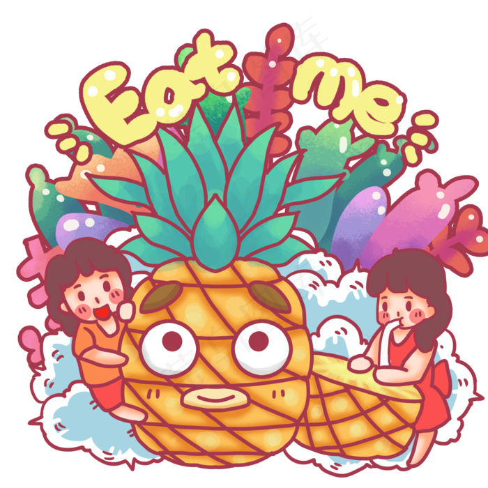 水果菠萝食物好吃(2000X2000(DPI:300))psd模版下载