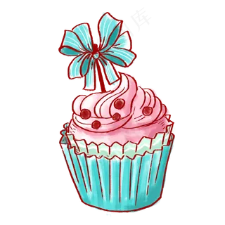 手绘可爱纸杯蛋糕PNG免抠素材