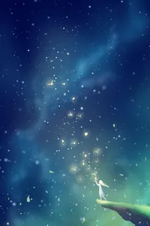 蓝色唯美卡通星星天空希望光芒风景情感配图 蓝色唯美卡通星星天空希望光芒风景情感配图