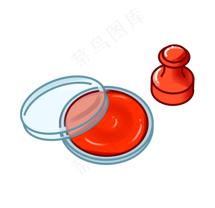 红色的办公印章插画,免抠元素