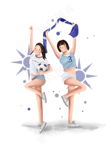 体育比赛啦啦队女孩,免抠元素
