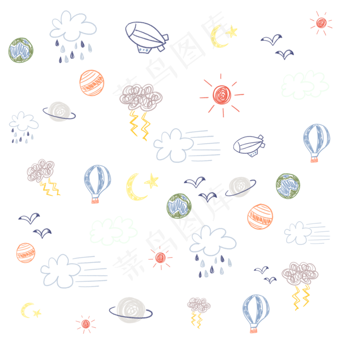 卡通迷你印花图案,免抠元素(3500X3500(DPI:300))psd模版下载