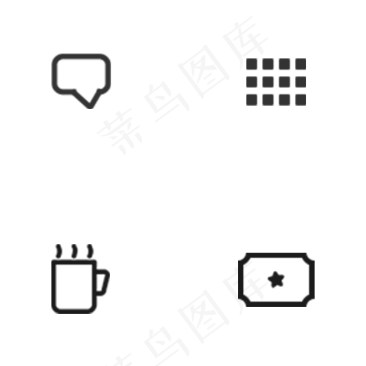 单色线性购物电商图标