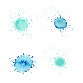 彩色墨迹水粉时尚底纹