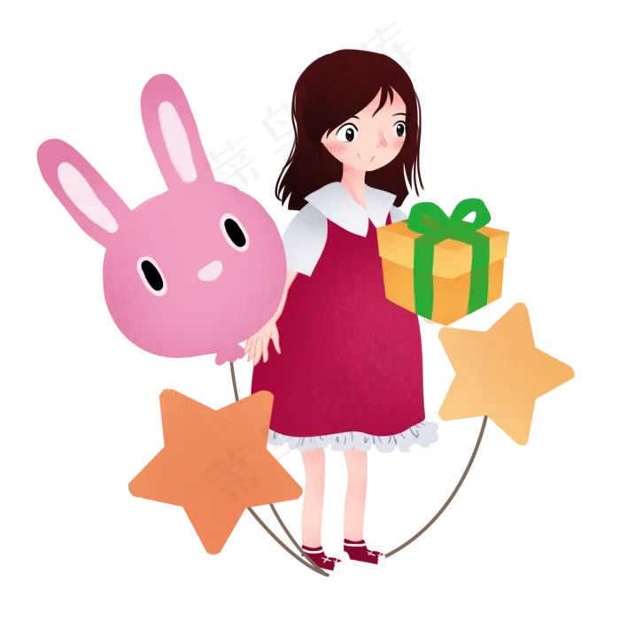 儿童节礼物装饰(2000X2000(DPI:299))psd模版下载