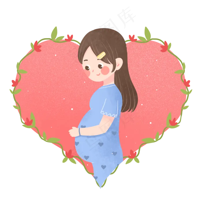 母亲节可爱粉色怀孕妈妈