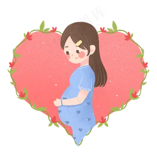 母亲节可爱粉色怀孕妈妈