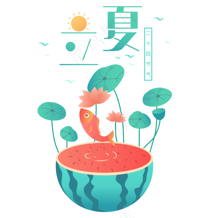 中国节气立夏(2000X2000(DPI:299))ai矢量模版下载