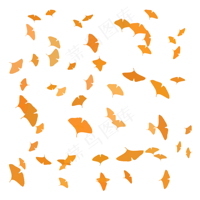 黄色漂浮银杏叶(2000X2000(DPI:150))psd模版下载