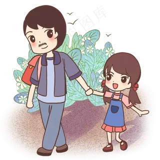 父亲接女儿放学