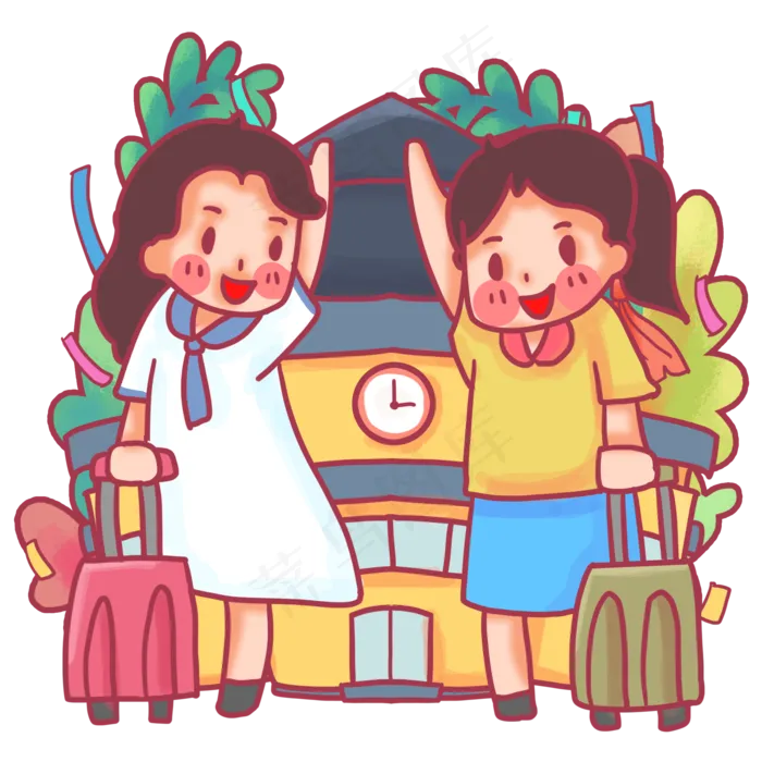 拉着行李离开再见(2000X2000(DPI:300))psd模版下载