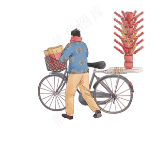 年代复古小人糖葫芦花棉袄老北京