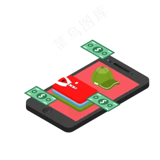 2.5D立体掌上购物APP,免抠元素