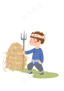 劳动节农民堆积草垛