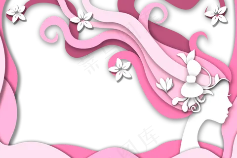 唯美的女神节边框,免抠元素