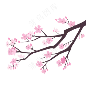 卡通免扣粉色花朵