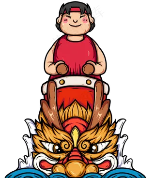 国潮风划龙舟端午