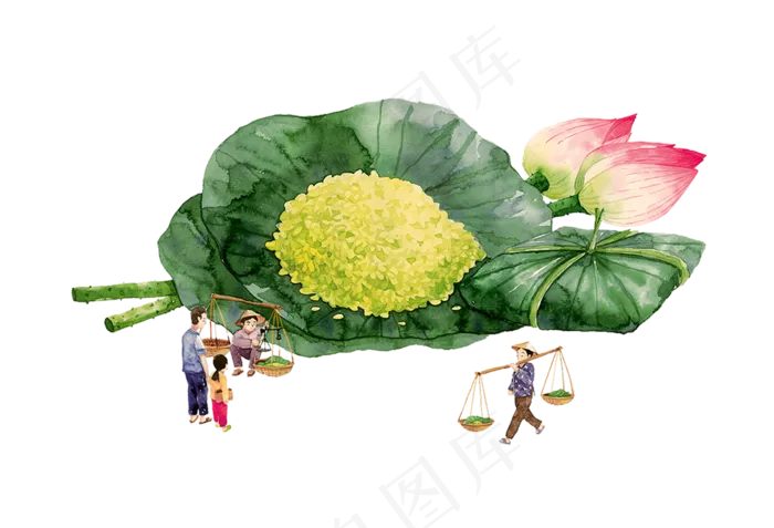 荷花荷叶(1198X817(DPI:300))psd模版下载