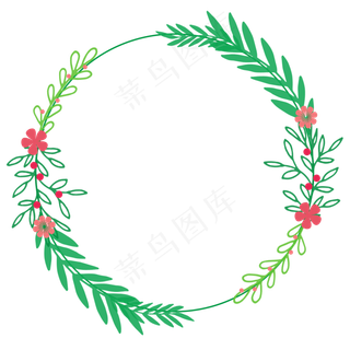 植树节春天小清新藤蔓花环春游郊,免抠元素